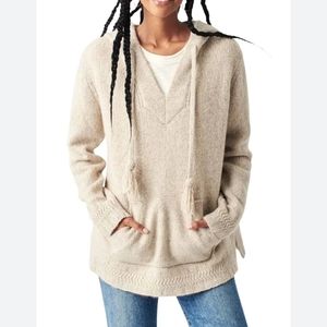 Large Faherty Oyster Shell Oatmeal Neutral Speckled Cashmere Hoodie
